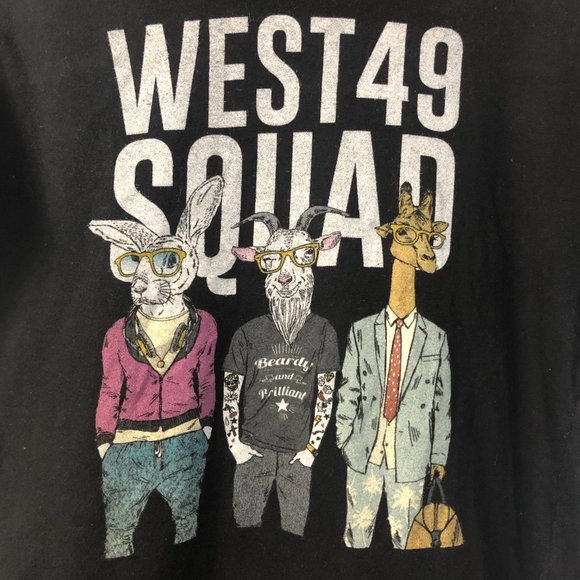 West49 Other - Boys' West 49 Squad hipster animal graphic tee, black, size XL 16